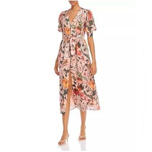 Atelier 1756 Habenero Cotton Floral-Print Shirt Dress Sz M Resort Euro Summer